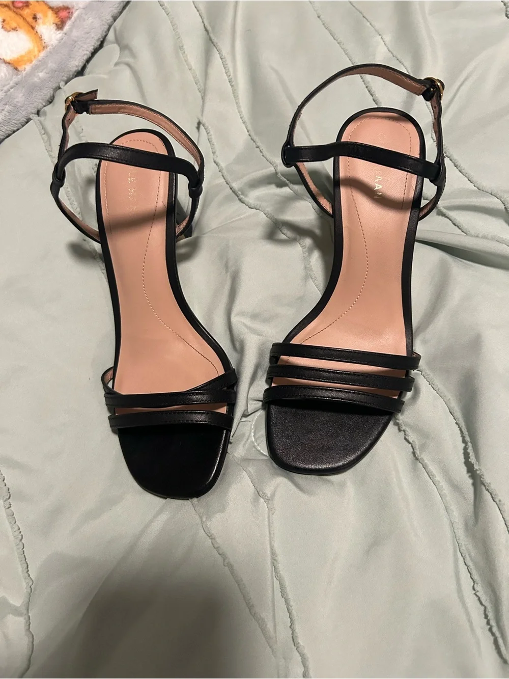 Cole Haan Black Strappy Ankle-Wrap Heels